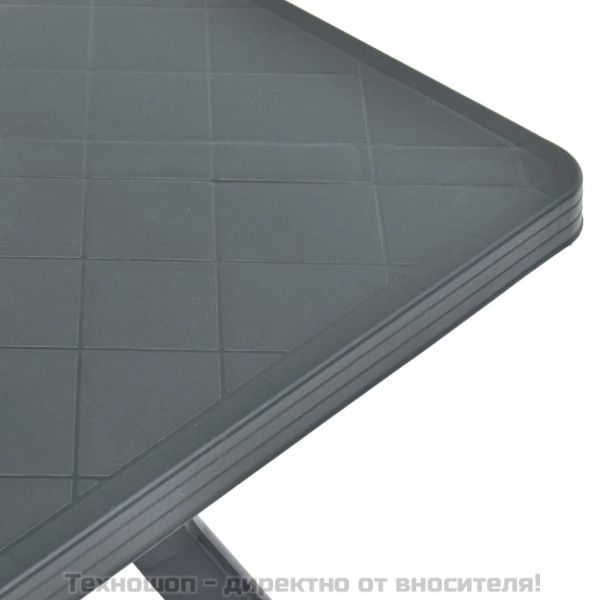 Бистро маса, антрацит, 70x70x72 см, пластмаса