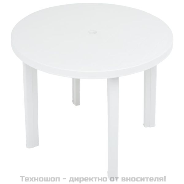 Градинска маса, бяла, 89 см, пластмаса