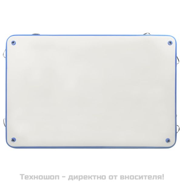 Надуваема плаваща платформа, синьо и бяло, 200x150x15 см