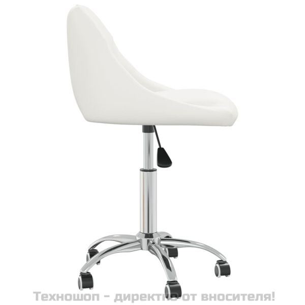 Въртящи се трапезни столове, 2 бр, бели, изкуствена кожа