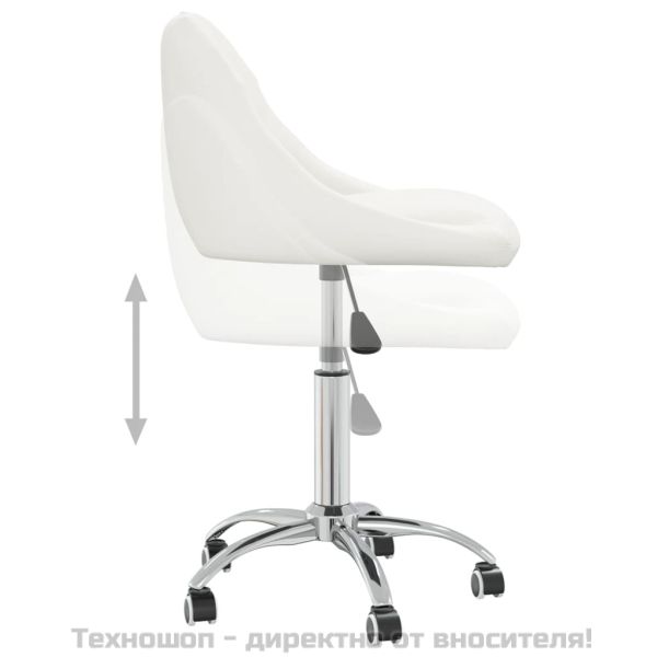 Въртящи се трапезни столове, 2 бр, бели, изкуствена кожа