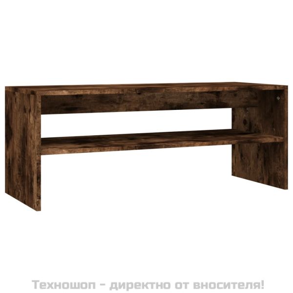 Кафе маса, опушен дъб, 100x40x40 см, инженерно дърво