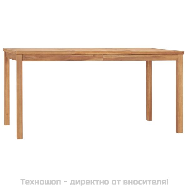 Градински комплект за хранене, 5 части, 160x80 см, масивно тиково дърво
