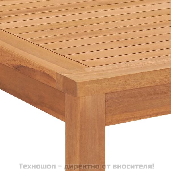 Градински комплект за хранене, 5 части, 160x80 см, масивно тиково дърво