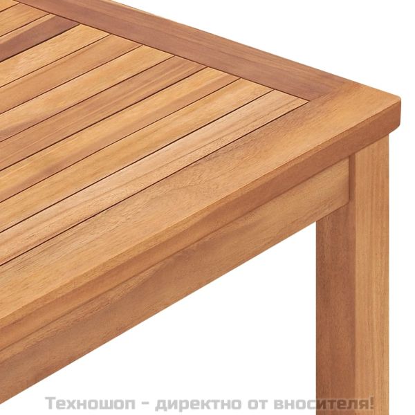 Градински комплект за хранене, 5 части, 160x80 см, масивно тиково дърво