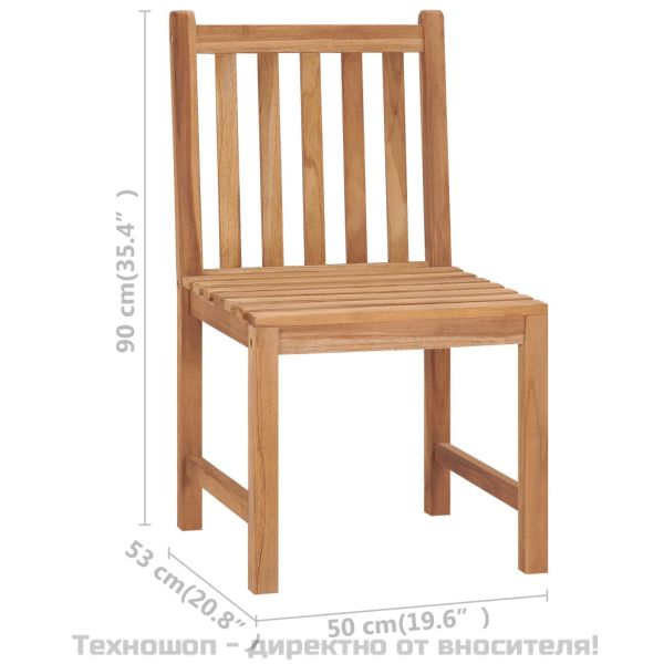 Градински комплект за хранене, 5 части, 160x80 см, масивно тиково дърво