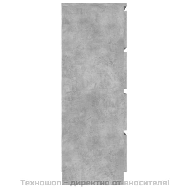 Сайдборд, бетонно сив, 60x35x98,5 см, инженерно дърво