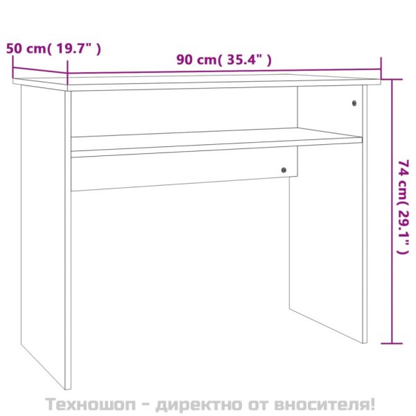 Бюро, бетонно сиво, 90x50x74 см, инженерно дърво