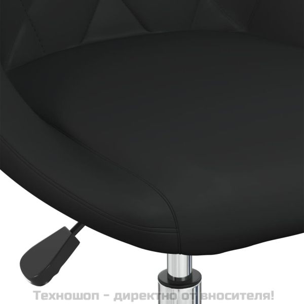 Въртящи се трапезни столове, 2 бр, черни, изкуствена кожа