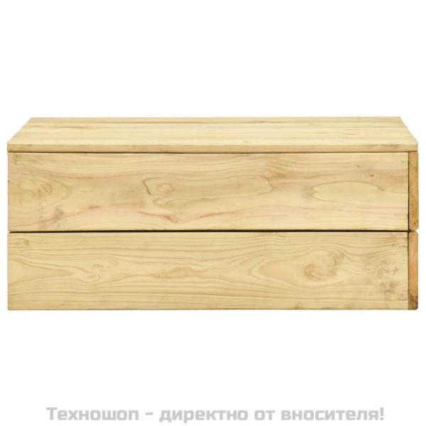 Градински лаундж комплект, 3 части, импрегниран бор масив