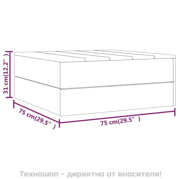 Градински лаундж комплект, 3 части, импрегниран бор масив