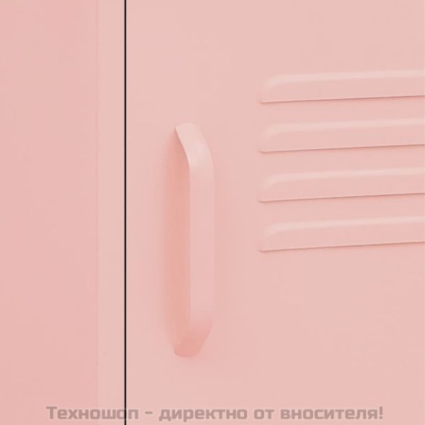 Нощни шкафчета, 2 бр, розови, 35х35х51 см, стомана