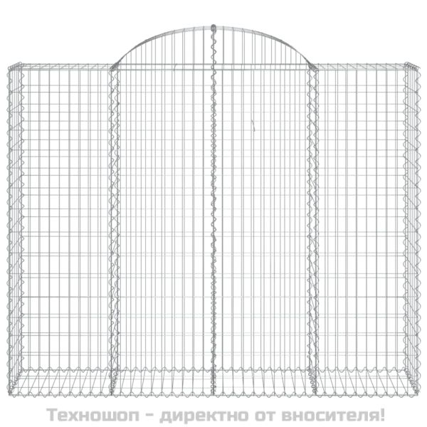 Дъговидна габионна кошница 200x50x160/180 см поцинковано желязо