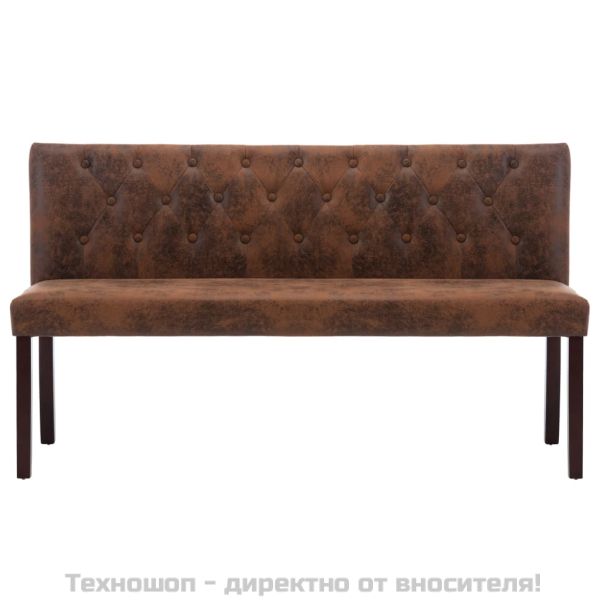 Пейка, 148,5 см, кафява, изкуствен велур