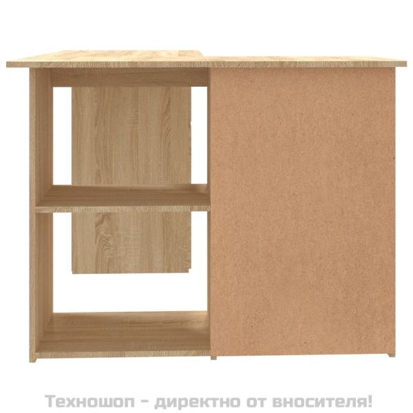 Ъглово бюро, дъб сонома, 145x100x76 см, инженерно дърво