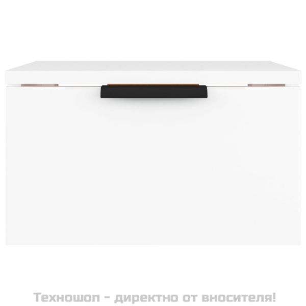 Нощно шкафче за стенен монтаж, бяло, 34x30x20 см