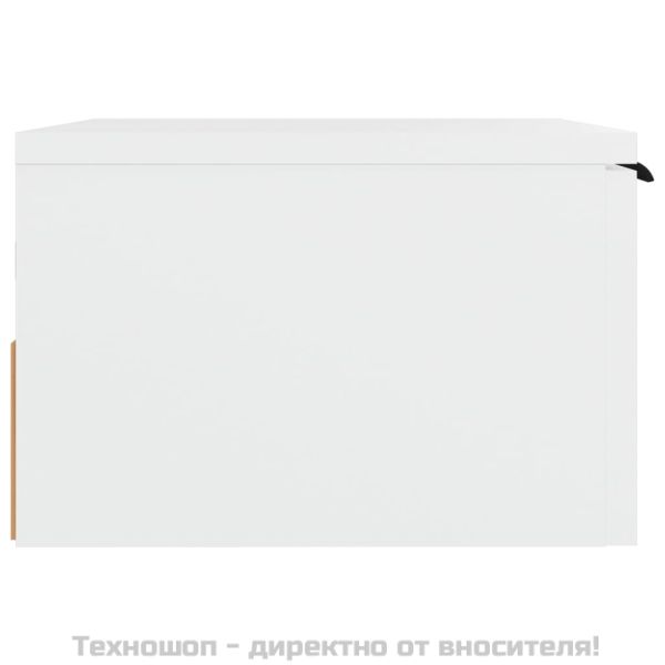 Нощно шкафче за стенен монтаж, бяло, 34x30x20 см