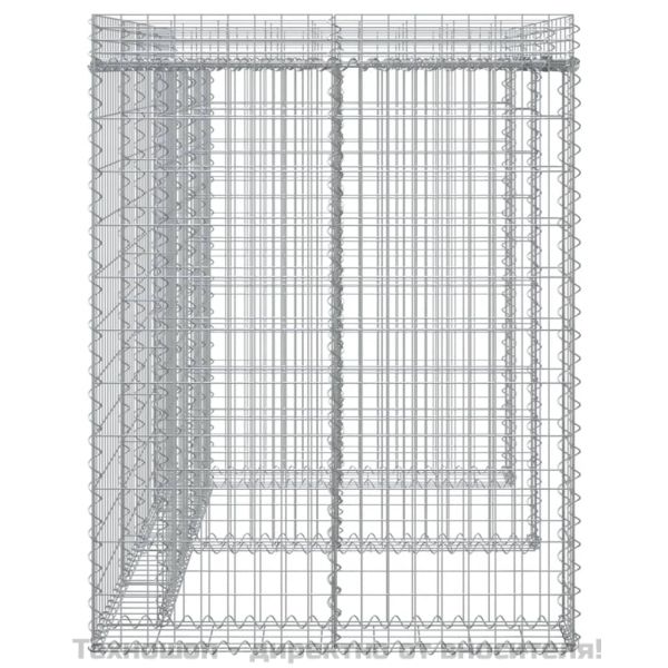 Габион стена за кофа за боклук 192x91x120 см поцинковано желязо