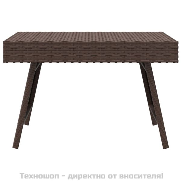 Сгъваема помощна маса кафява 60x40x38 см полиратан
