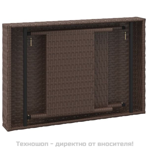 Сгъваема помощна маса кафява 60x40x38 см полиратан