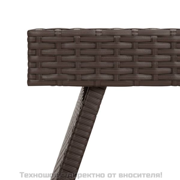 Сгъваема помощна маса кафява 60x40x38 см полиратан