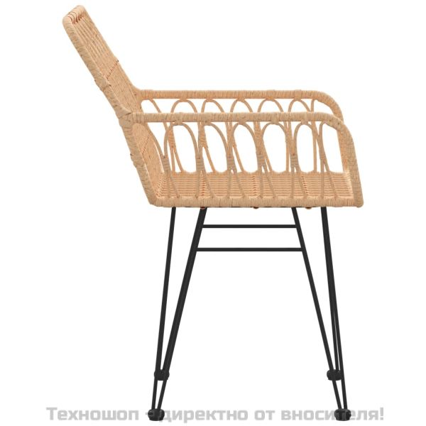 Градински столове 2 бр с подлакътник 56x64x80 см PE ратан