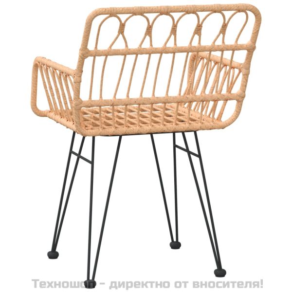 Градински столове 2 бр с подлакътник 56x64x80 см PE ратан