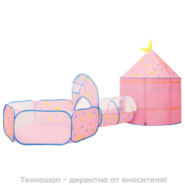 Детска палатка за игра с 250 топки розова 301x120x128 см