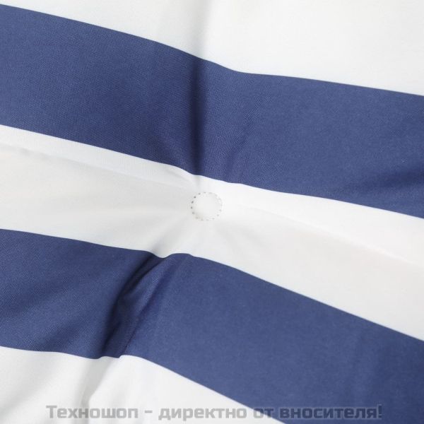 Възглавници за стол 4 бр синьо-бяло райе 50x50x7см Оксфорд плат