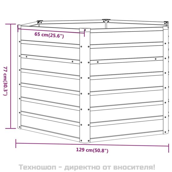 Градинска повдигната леха ръждив 129x129x77см кортенова стомана