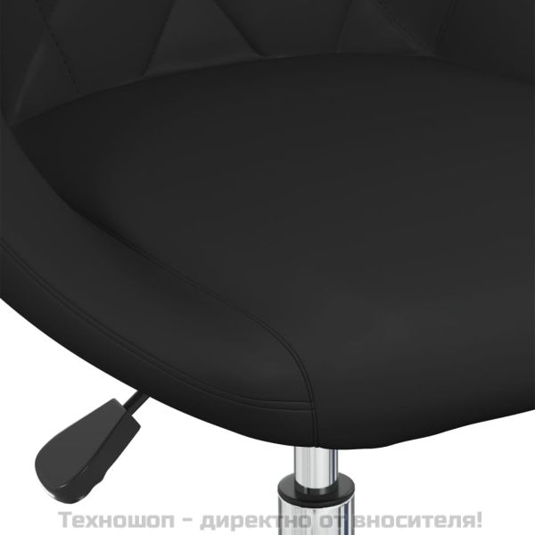 Въртящи се трапезни столове, 4 бр, черни, изкуствена кожа
