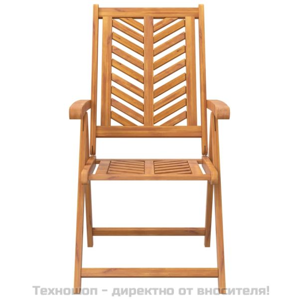 Накланящи се градински столове, 3 бр, акация масив