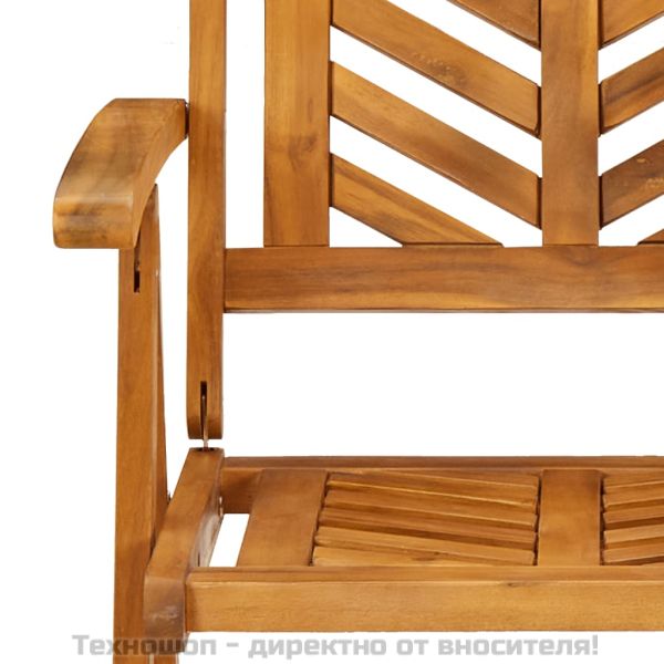 Накланящи се градински столове, 3 бр, акация масив