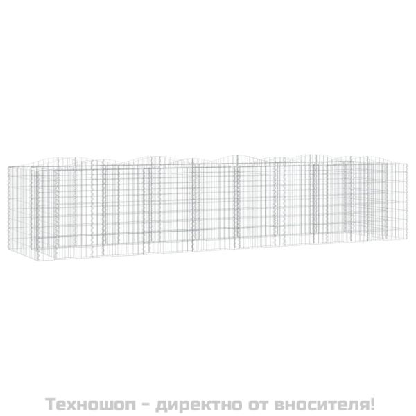 Извит габион повдигната леха 400x100x100 см поцинковано желязо