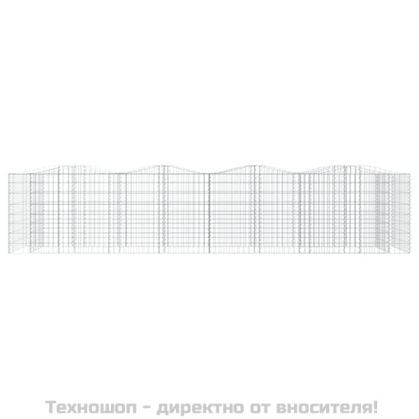 Извит габион повдигната леха 400x100x100 см поцинковано желязо