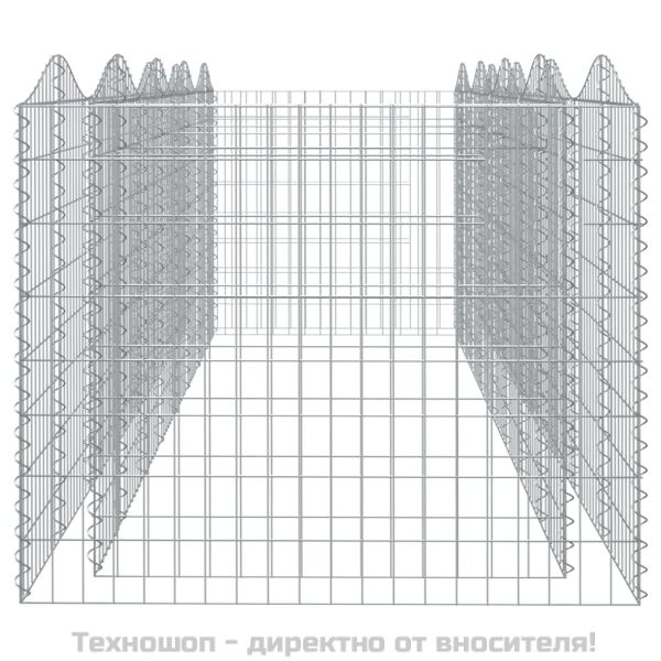Извит габион повдигната леха 400x100x100 см поцинковано желязо