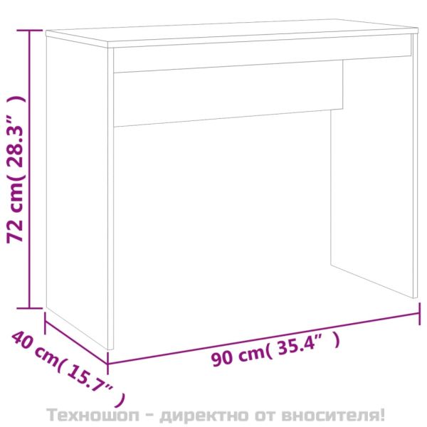 Бюро, кафяв дъб, 90x40x72 см, инженерно дърво