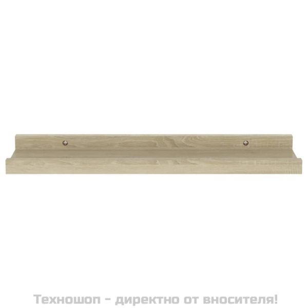 Стенни рафтове, 2 бр., дъб сонома, 40x9x3 см