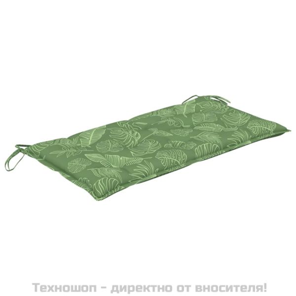 Възглавница за градинска пейка с листа 100x50x7 см оксфорд плат