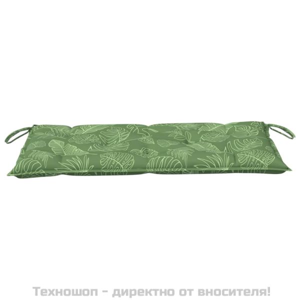 Възглавница за градинска пейка с листа 100x50x7 см оксфорд плат