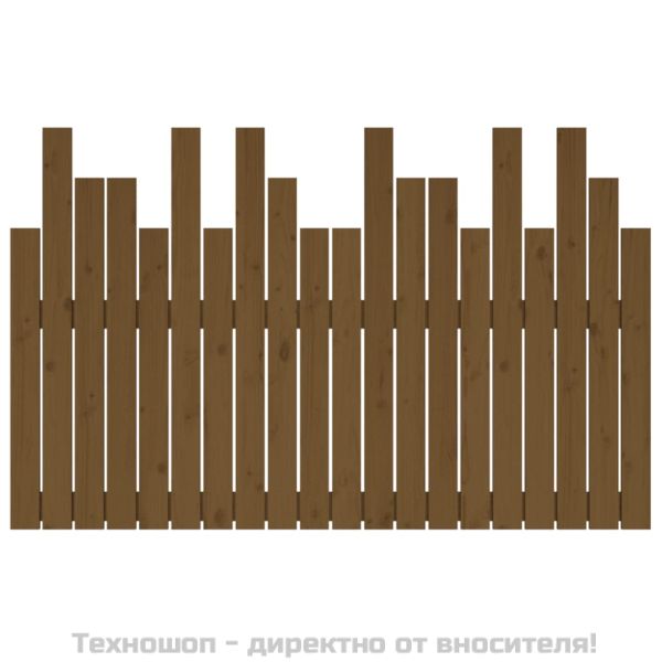 Стенна табла за спалня, меденокафява, 127,5x3x80 см, бор масив