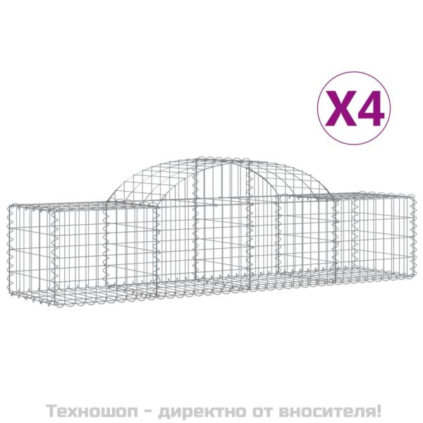 Габионни кошници арка 4 бр 200x50x40/60 см поцинковано желязо
