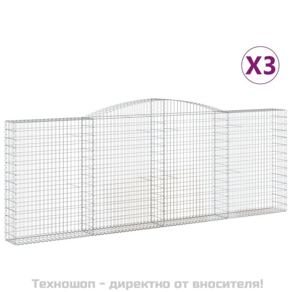 Габионни кошници арка 3 бр 400x30x140/160 см поцинковано желязо