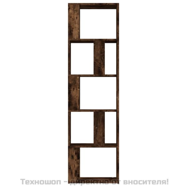 Библиотека, опушен дъб, 45x24x160 см, инженерно дърво