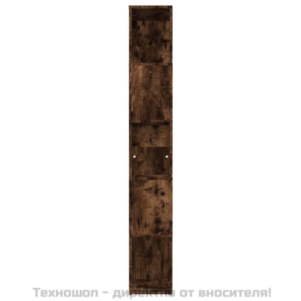 Библиотека, опушен дъб, 45x24x160 см, инженерно дърво