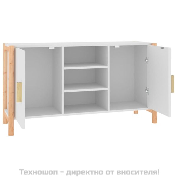 Бюфет, бял, 107x38x60 см, инженерно дърво