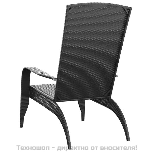 Градински стол Адирондак, черен, полиратан