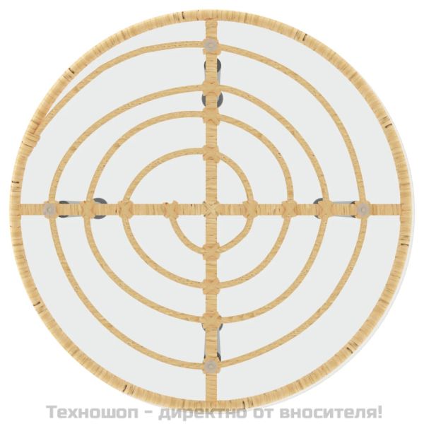 Трапезна маса Ø50 см закалено стъкло и стомана