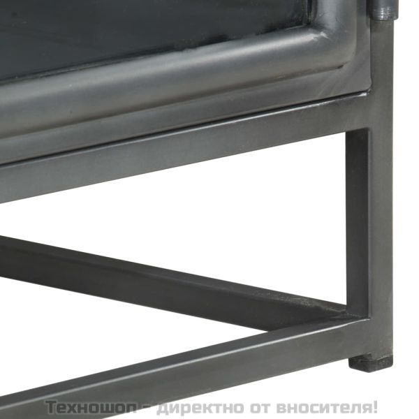 Нощно шкафче, сиво, 40х30х50 см, акациево дърво масив