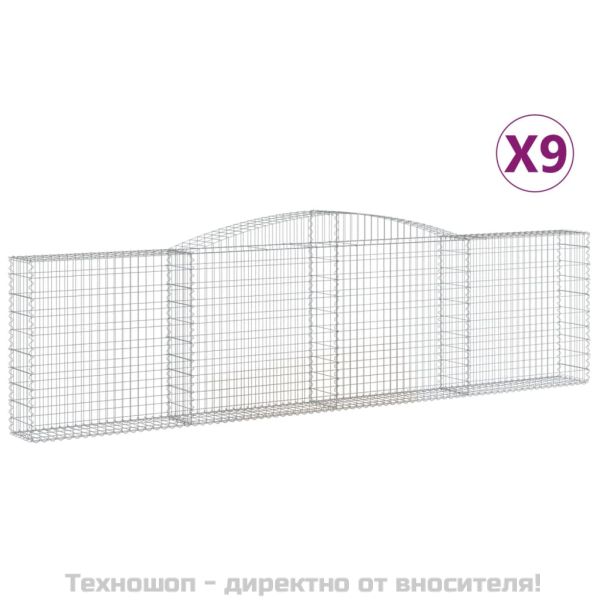 Габионни кошници арка 9 бр 400x30x100/120 см поцинковано желязо